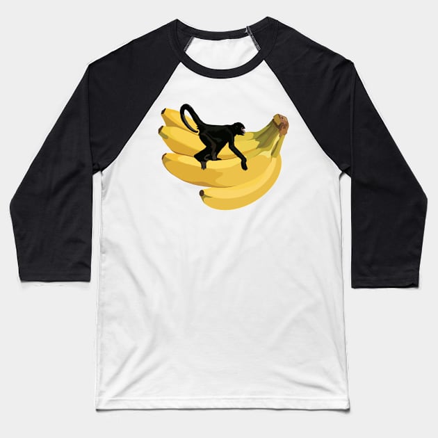 Monkey Vs Banana Baseball T-Shirt by smoochugs